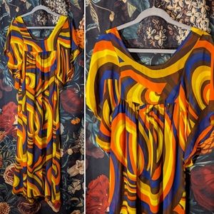 French Connection Large 70s inspired maxi dress